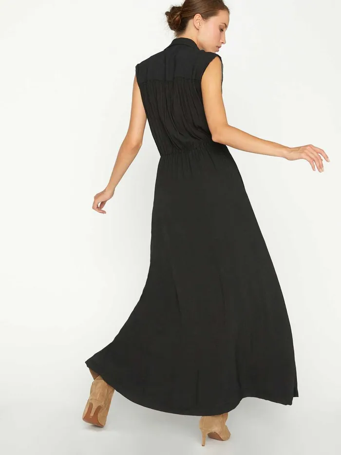 The Madsen Sleeveless Maxi Dress Black Onyx Women Brochu Walker Dresses