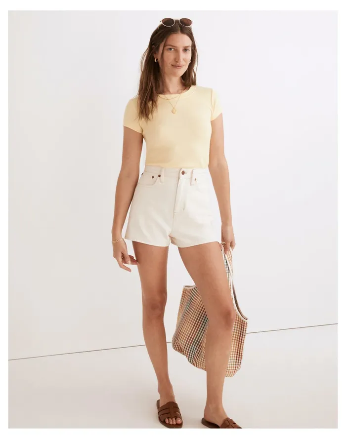 The Momjean Short Short In Vintage Canvas Wash Vintage Canvas Women Madewell Shorts