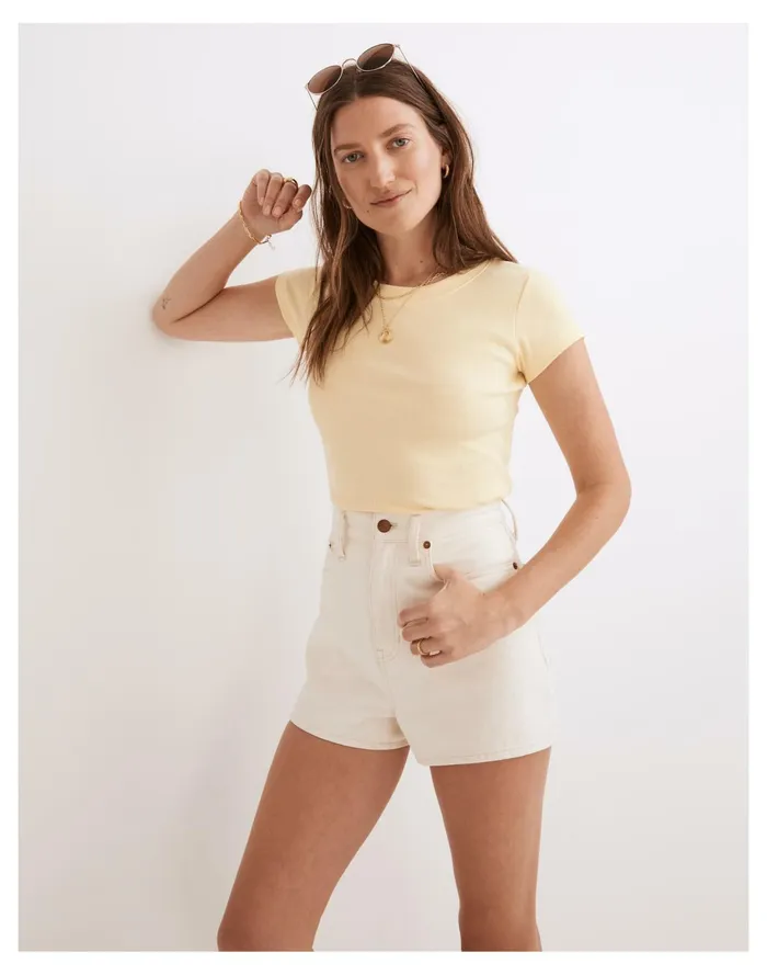 The Momjean Short Short In Vintage Canvas Wash Vintage Canvas Women Madewell Shorts