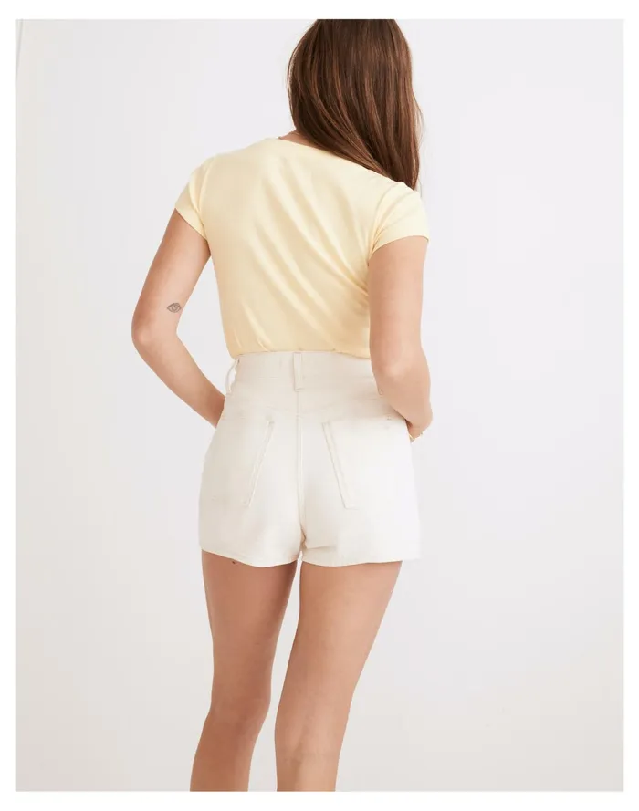 The Momjean Short Short In Vintage Canvas Wash Vintage Canvas Women Madewell Shorts