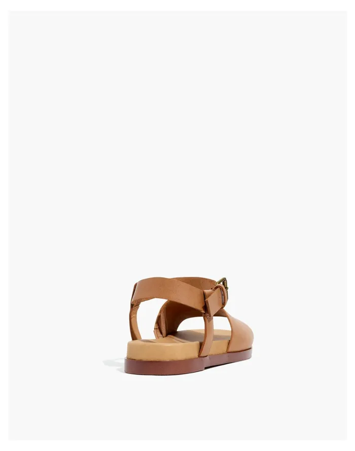 The Noelle Ankle Strap Flat Warm Hickory Women Madewell Sandals
