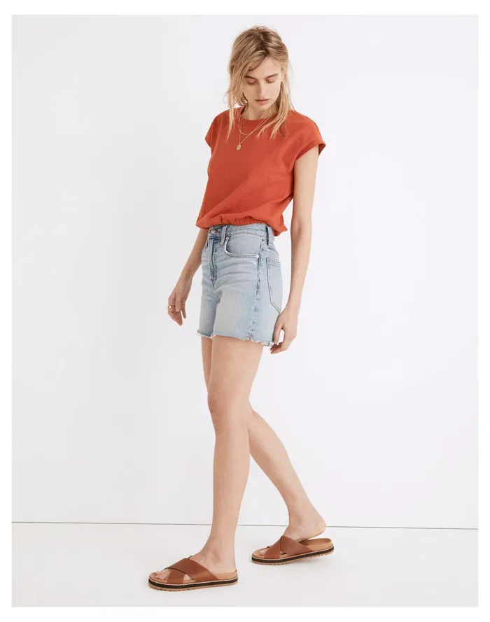 The Perfect Long Jean Short In Russett Wash Russett Wash Women Madewell Shorts The Perfect Long Jean Short In Russett Wash Russett Wash Women Madewell Shorts