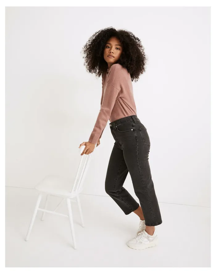 The Perfect Vintage Straight Crop Jean In Lunar Wash Lunar Wash Women Madewell Jeans