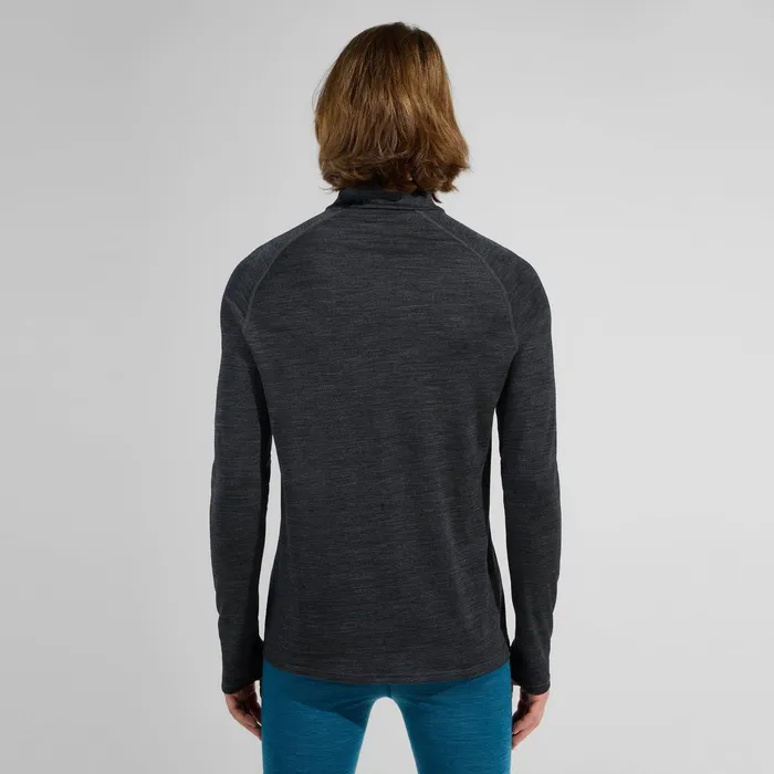 The Performance Wool 150 Base Layer HalfZip Grey Melange 8211 Dark Grey Melange Men Odlo Base Layers