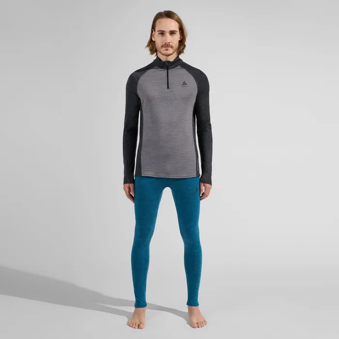 The Performance Wool 150 Base Layer HalfZip Grey Melange 8211 Dark Grey Melange Men Odlo Base Layers