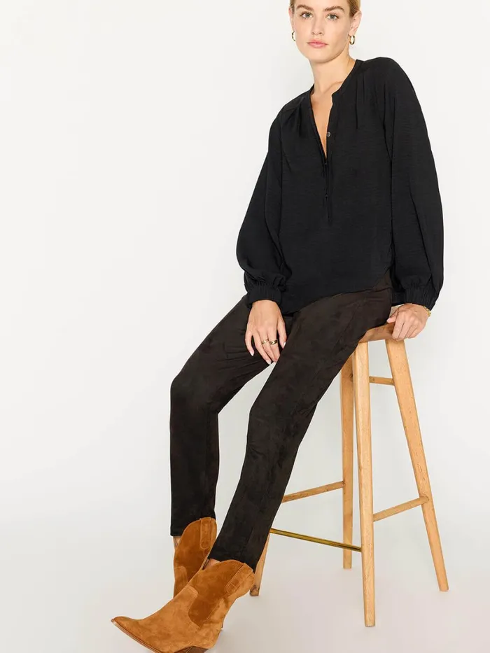 The Phoebe Blouse Black Onyx Women Brochu Walker Tops