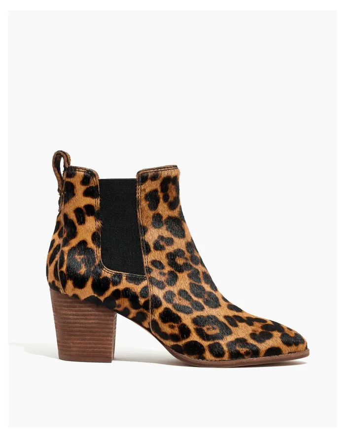 The Regan Boot In Leopard Calf Hair Truffle Multi Women Madewell Boots