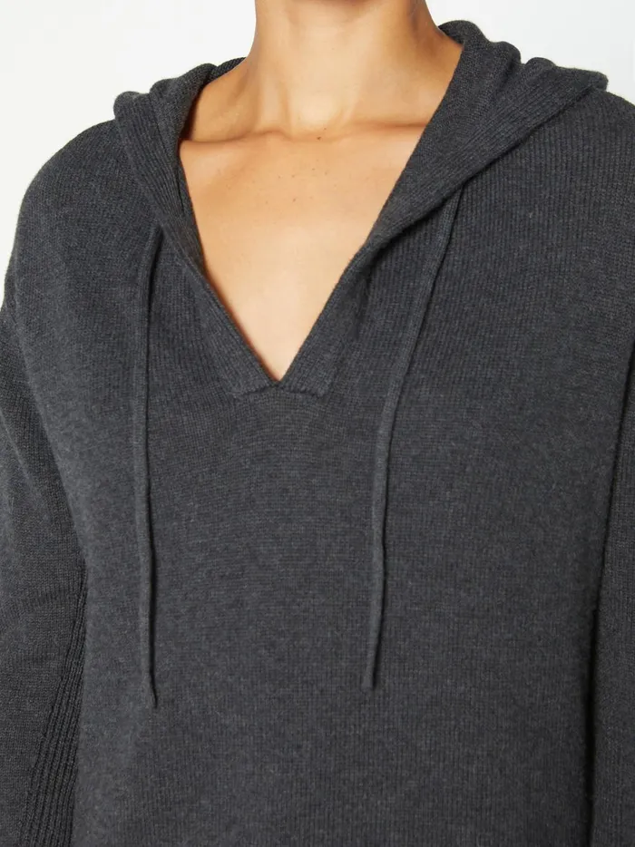 The Ressie Looker Layered Hoodie Ore Melange With White Underlayer Women Brochu Walker Sweaters