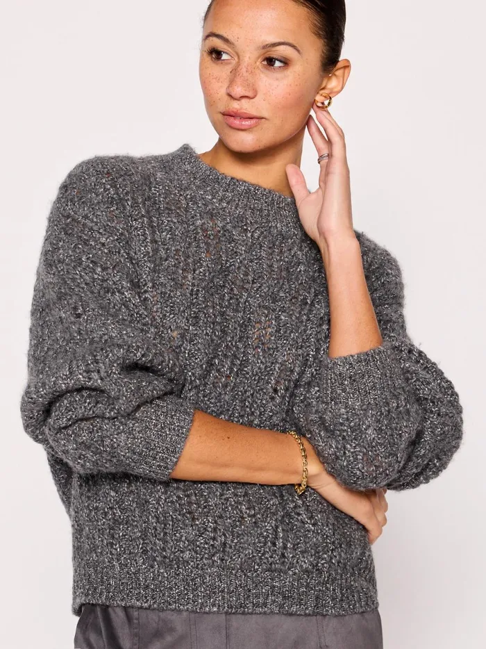 The Restoin Pullover Sweater Pewter Women Brochu Walker Sweaters