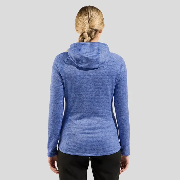The Tencia Fullzip Hoody Persian Jewel Melange Women Odlo Mid Layers and Longsleeves
