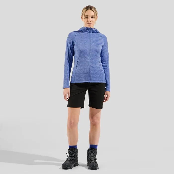 The Tencia Fullzip Hoody Persian Jewel Melange Women Odlo Mid Layers and Longsleeves