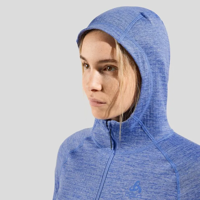 The Tencia Fullzip Hoody Persian Jewel Melange Women Odlo Mid Layers and Longsleeves