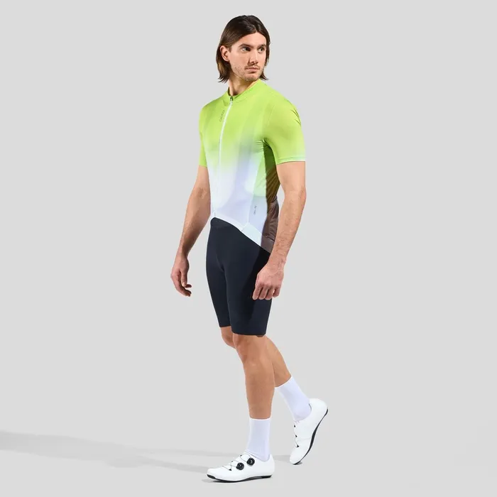 The Zeroweight ChillTec Print Short Sleeve Cycling Jersey Sharp Green Men Odlo TShirts and Polos
