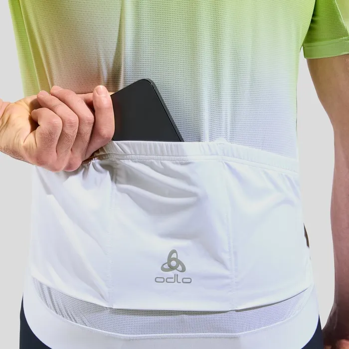 The Zeroweight ChillTec Print Short Sleeve Cycling Jersey Sharp Green Men Odlo TShirts and Polos