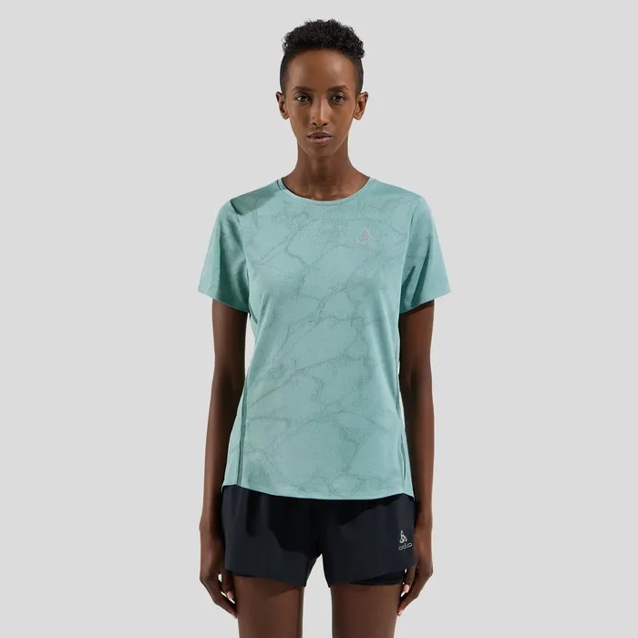 The Zeroweight Engineered ChillTec Running Tshirt Arctic Melange Women Odlo TShirts and Polos