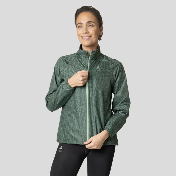 The Zeroweight Print Running Jacket Loden Frost Women Odlo Jackets and Vests