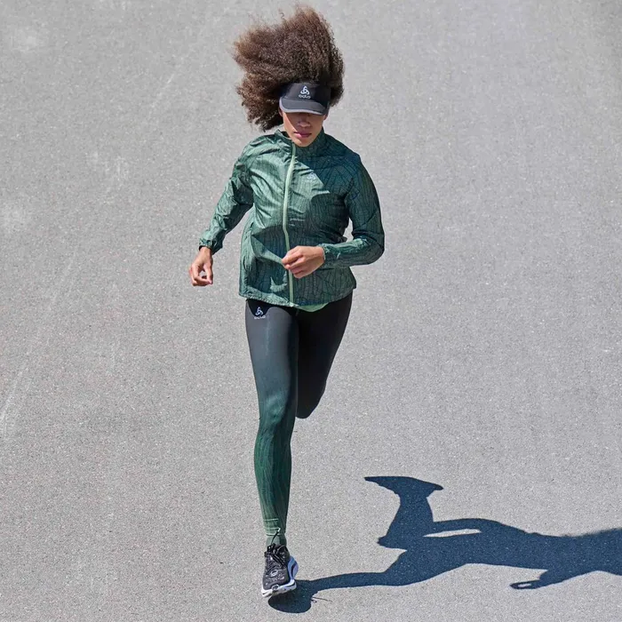 The Zeroweight Print Running Jacket Loden Frost Women Odlo Jackets and Vests The Zeroweight Print Running Jacket Loden Frost Women Odlo Jackets and Vests