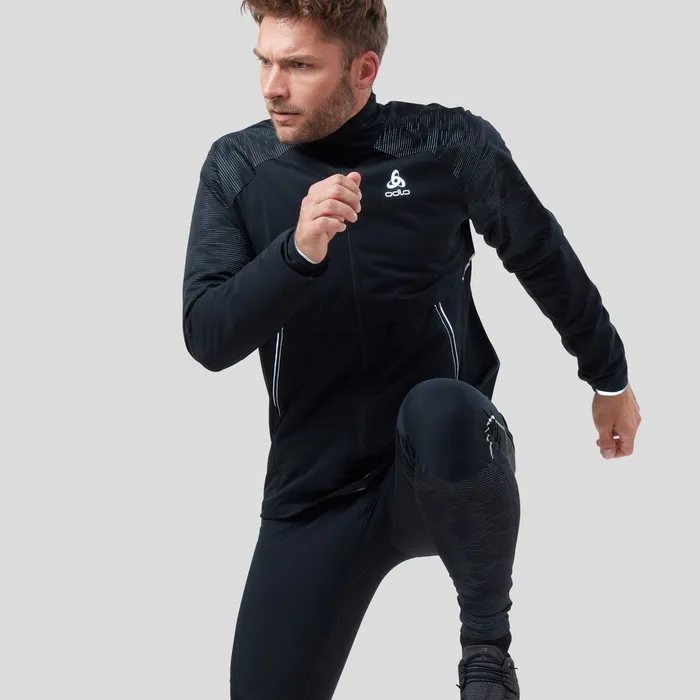The Zeroweight Pro Warm Reflective Running Jacket Black Men Odlo Jackets and Vests