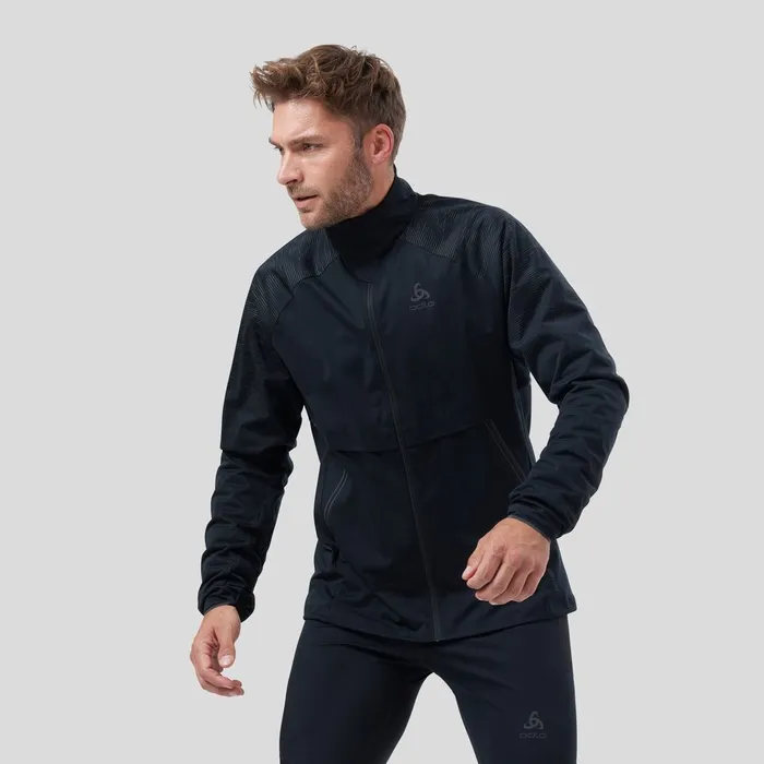 The Zeroweight Pro Warm Reflective Running Jacket Black Men Odlo Jackets and Vests