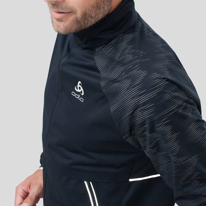 The Zeroweight Pro Warm Reflective Running Jacket Black Men Odlo Jackets and Vests