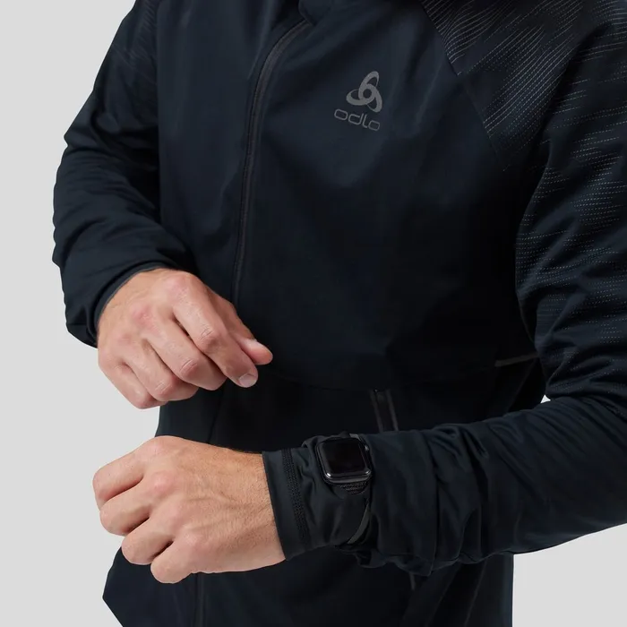 The Zeroweight Pro Warm Reflective Running Jacket Black Men Odlo Jackets and Vests