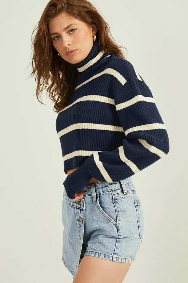 Tia Striped Turtleneck Women Sweaters Altar8217d State