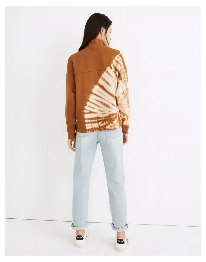 Tie Dye Resourced Cotton Mockneck Pocket Sweatshirt Dried Cedar Women Madewell Sweatshirts and Sweatpants Tie Dye Resourced Cotton Mockneck Pocket Sweatshirt Dried Cedar Women Madewell Sweatshirts and Sweatpants