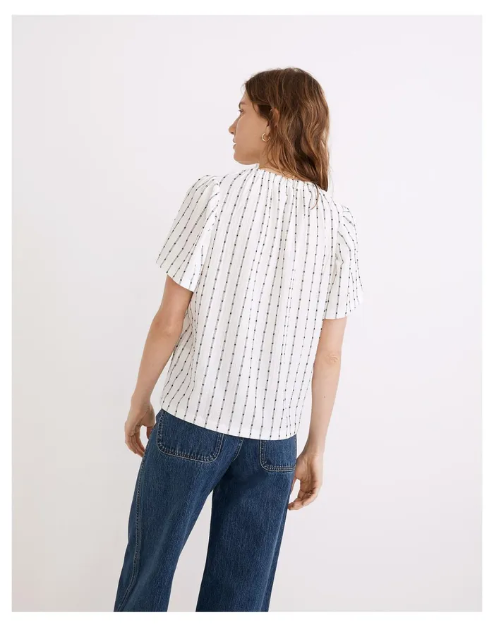 Tie Neck Tunic Top Bright Ivory Women Madewell Tops and Shirts Tie Neck Tunic Top Bright Ivory Women Madewell Tops and Shirts