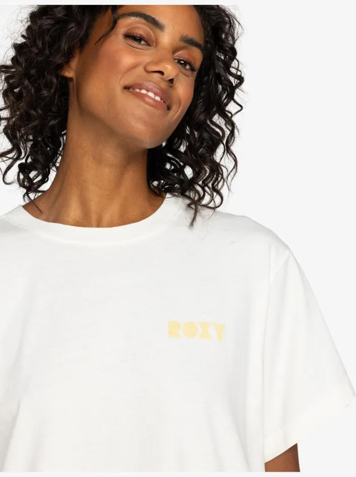 To The Sun 8211 Short Sleeves Tshirt Egret Women Roxy TShirts and Tops