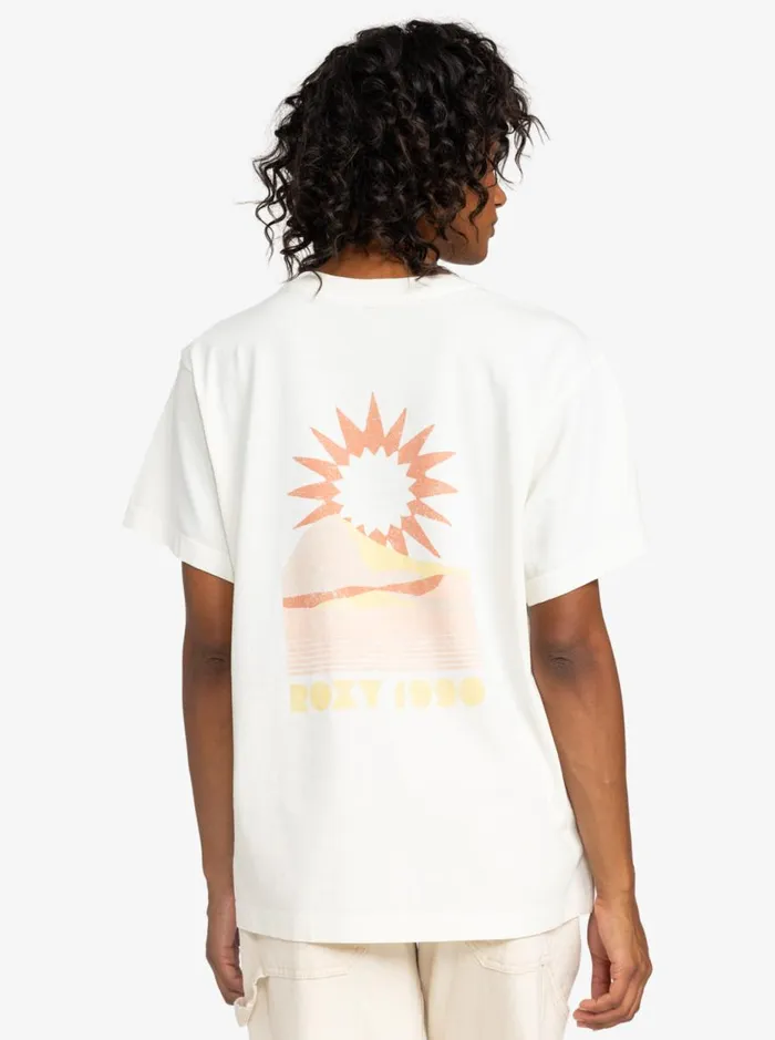 To The Sun 8211 Short Sleeves Tshirt Egret Women Roxy TShirts and Tops