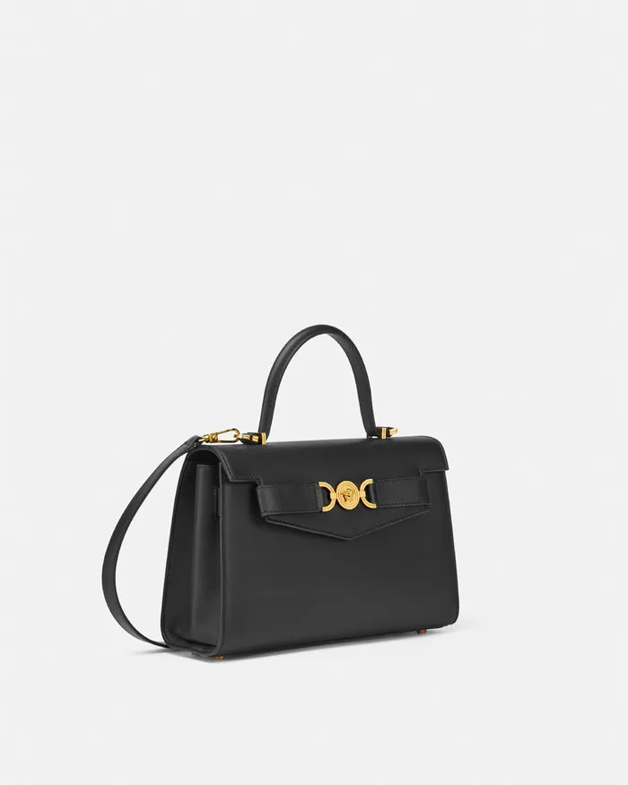 Top Handle Women Versace Medusa 03995 Handbag Blackgold