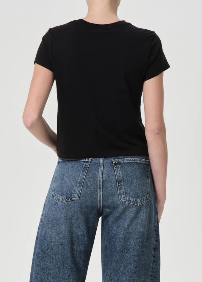 Tops and Bodysuits Women Agolde Adine Shrunken Tee Black