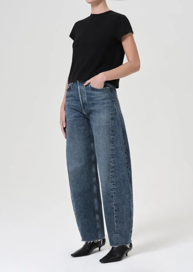 Tops and Bodysuits Women Agolde Adine Shrunken Tee Black