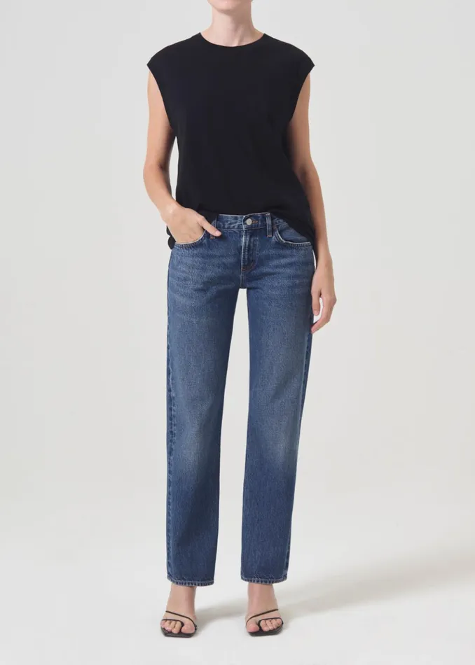 Tops and Bodysuits Women Agolde Raya Muscle Tee Black