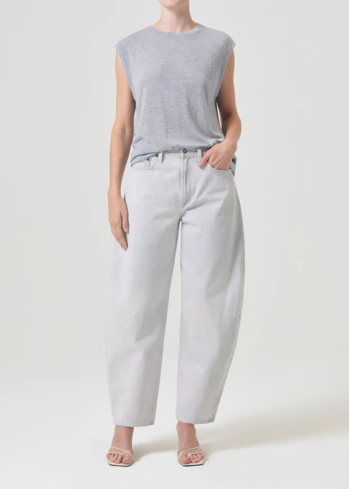 Tops and Bodysuits Women Agolde Raya Muscle Tee Grey Heather