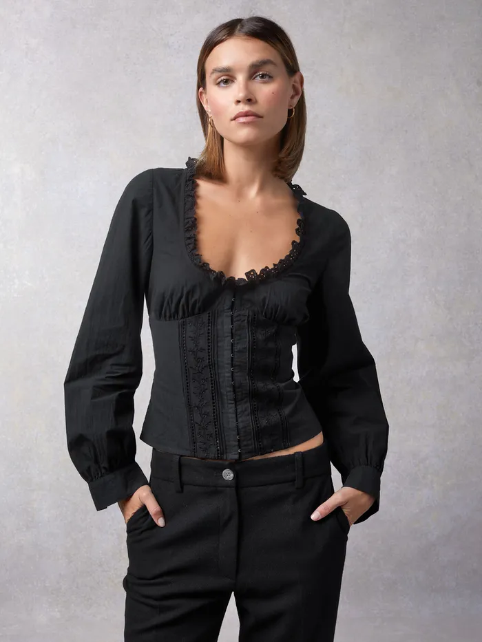 Tops Rouje Women Wendy Shirt Uni Noir