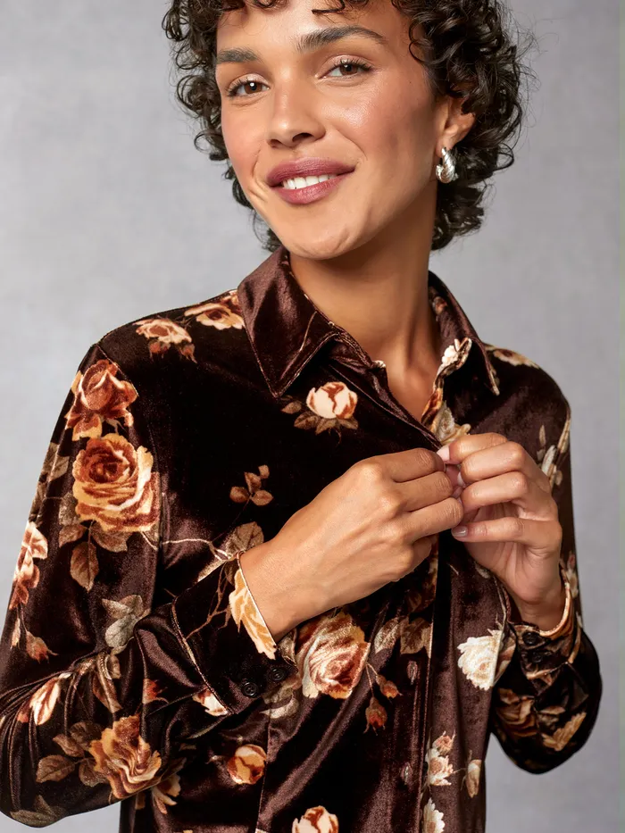 Tops Women Rouje Palmyra Shirt Novembre Fleuris Marron
