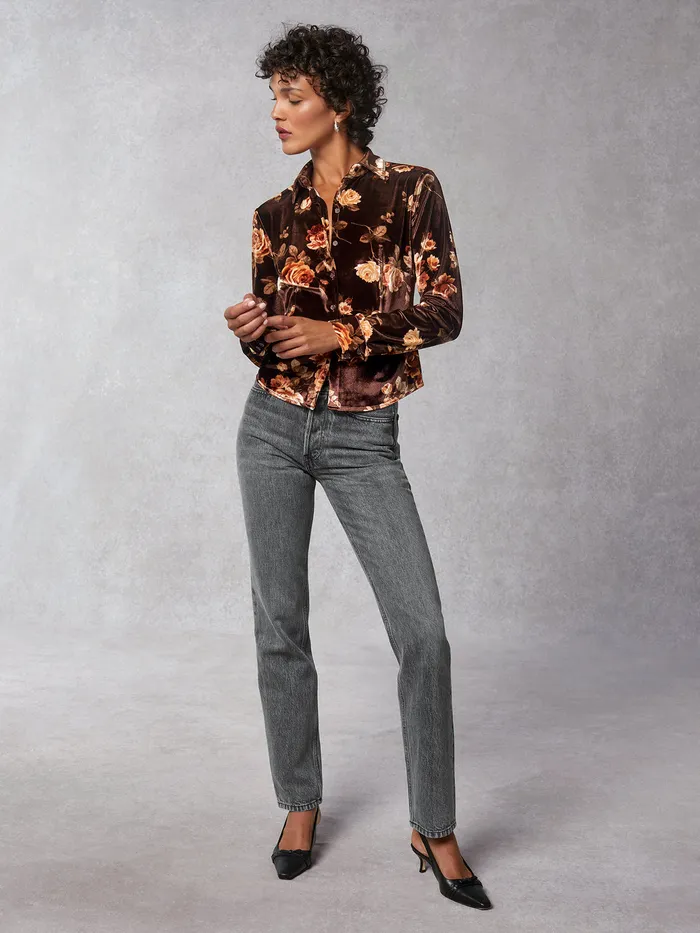 Tops Women Rouje Palmyra Shirt Novembre Fleuris Marron
