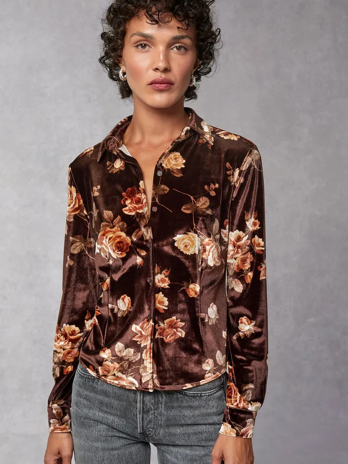Tops Women Rouje Palmyra Shirt Novembre Fleuris Marron