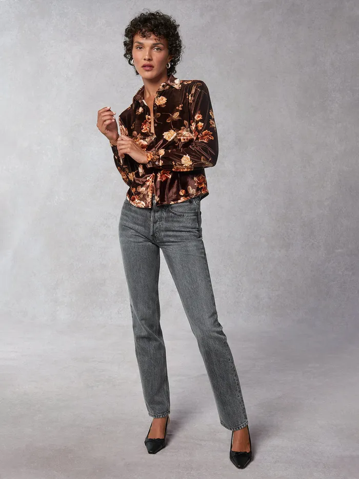 Tops Women Rouje Palmyra Shirt Novembre Fleuris Marron