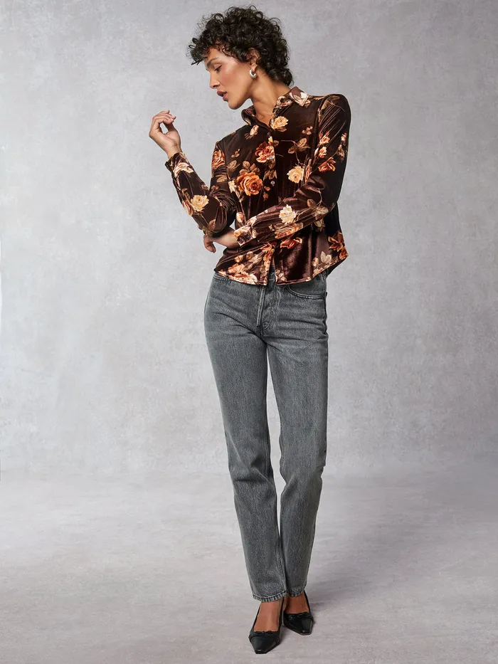 Tops Women Rouje Palmyra Shirt Novembre Fleuris Marron