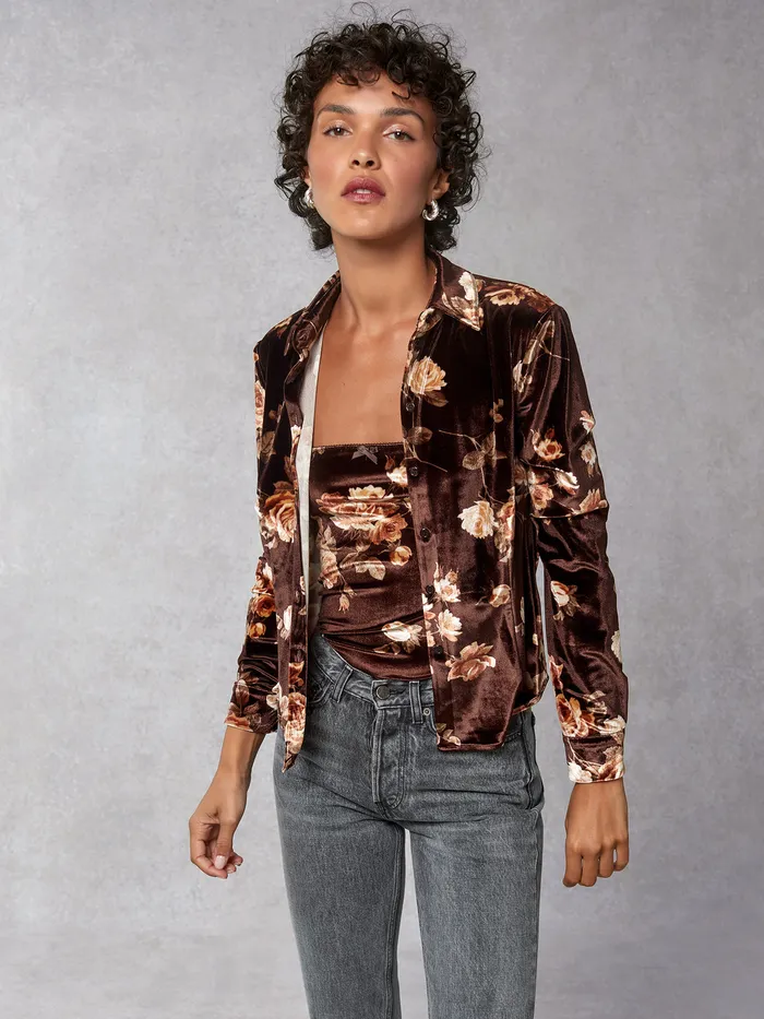 Tops Women Rouje Palmyra Shirt Novembre Fleuris Marron