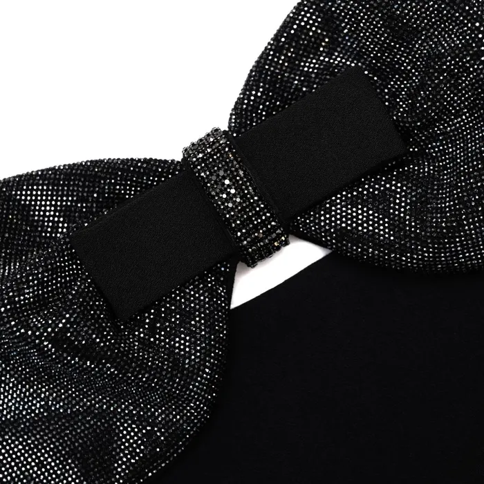 Tops Women Self Portrait Black Crepe Bow Top