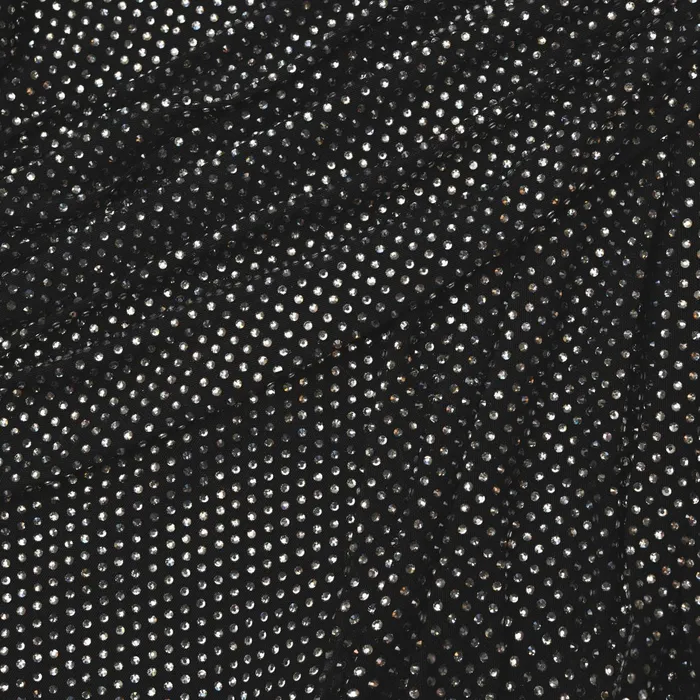 Tops Women Self Portrait Black Rhinestone Mesh Top Black