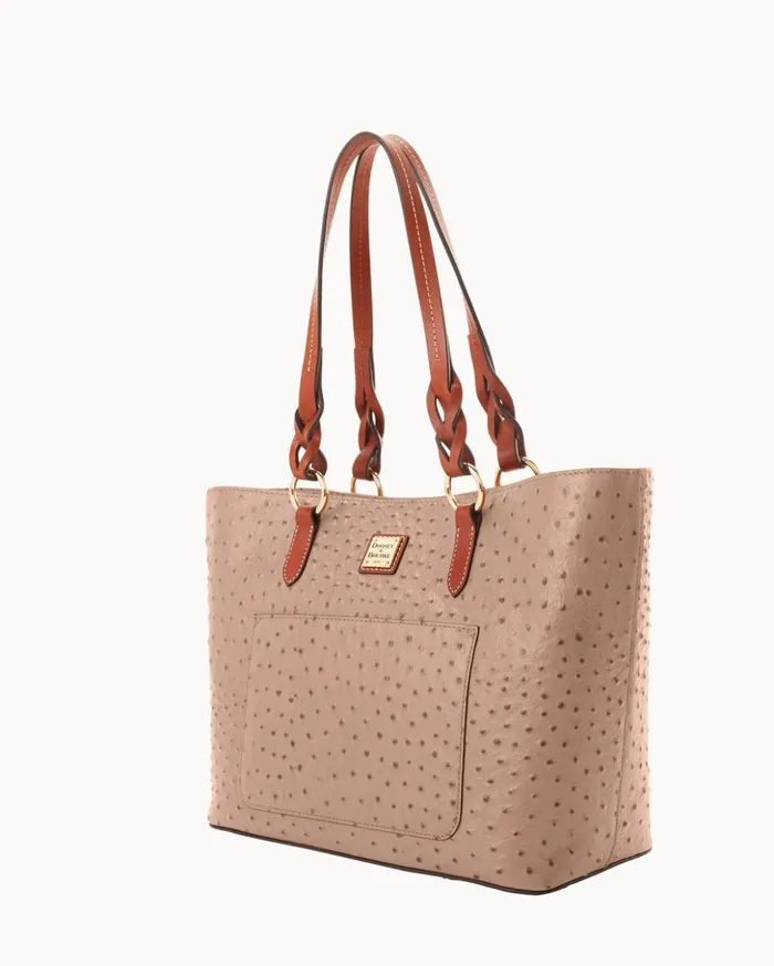 Totes Women Dooney and Bourke Ostrich Tammy Tote Light Taupe Totes Women Dooney and Bourke Ostrich Tammy Tote Light Taupe