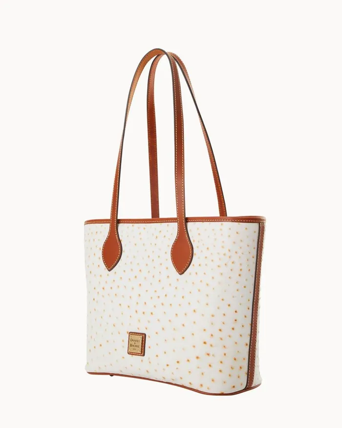 Totes Women Dooney and Bourke Ostrich Tote Bone Totes Women Dooney and Bourke Ostrich Tote Bone