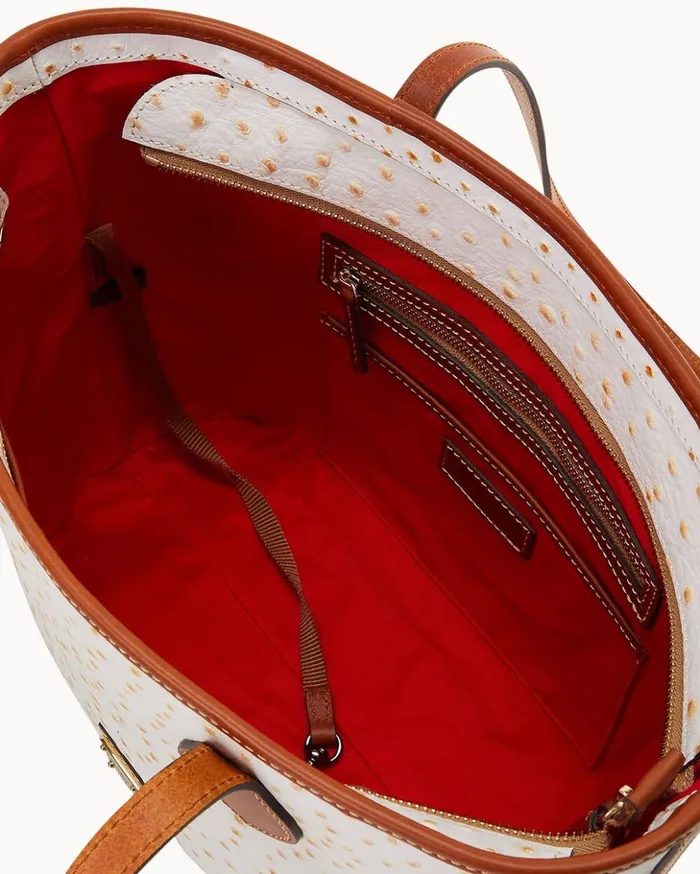 Totes Women Dooney and Bourke Ostrich Tote Bone Totes Women Dooney and Bourke Ostrich Tote Bone