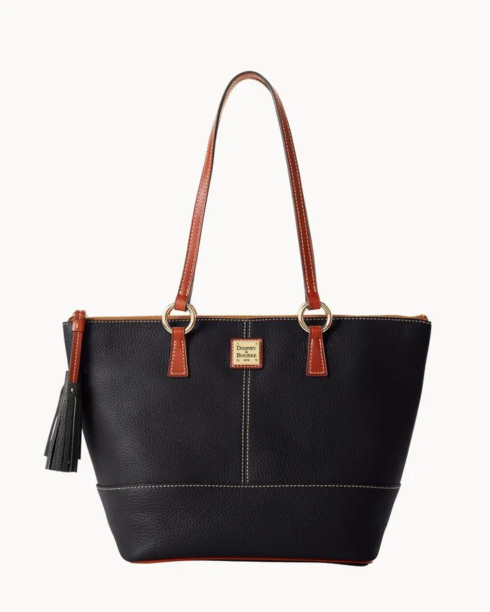 Totes Women Dooney and Bourke Pebble Grain Small Tobi Tote Black