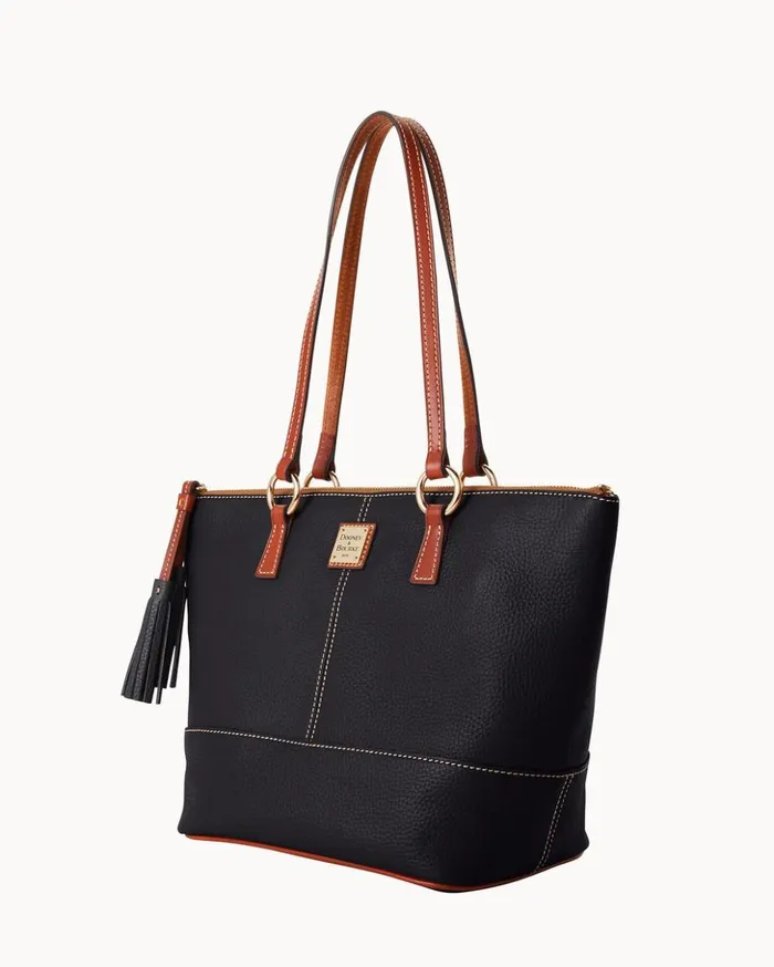 Totes Women Dooney and Bourke Pebble Grain Small Tobi Tote Black