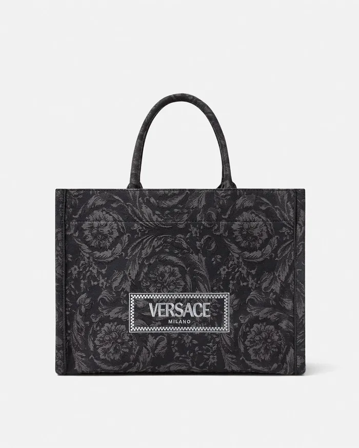 Totes WomenMen Versace Barocco Athena Medium Tote Bag Blackprint